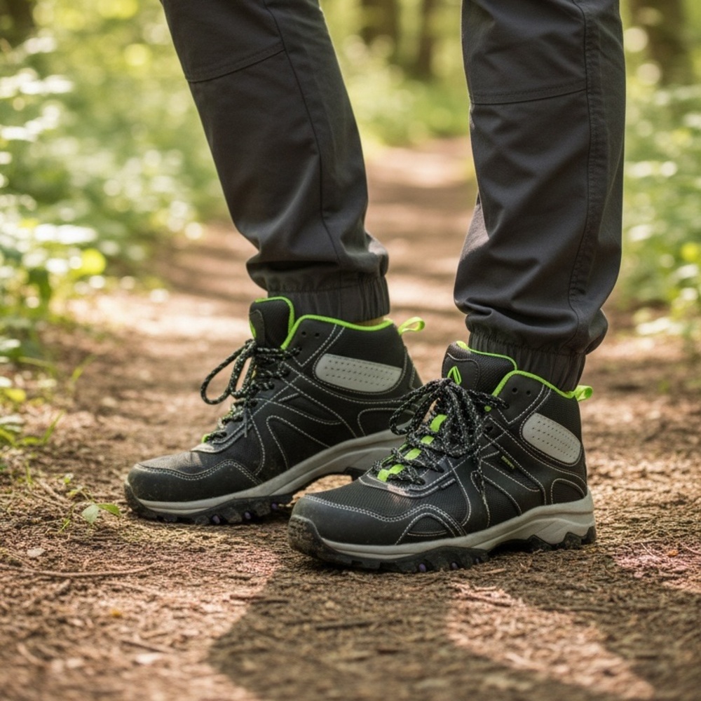 Men's GT Hawkins Black and Green Hiking Shoes sz5